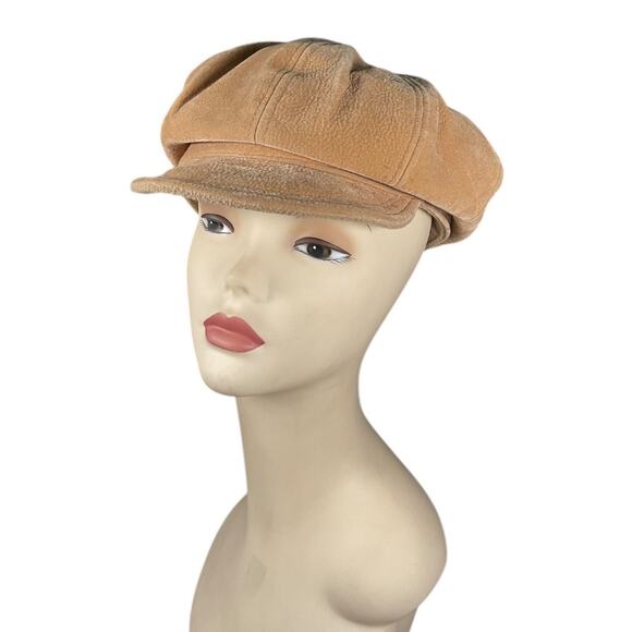 Villager Tan Faux Shearling Newsboy Cap Women’s One Size Vintage Y2K Style - Picture 1 of 11